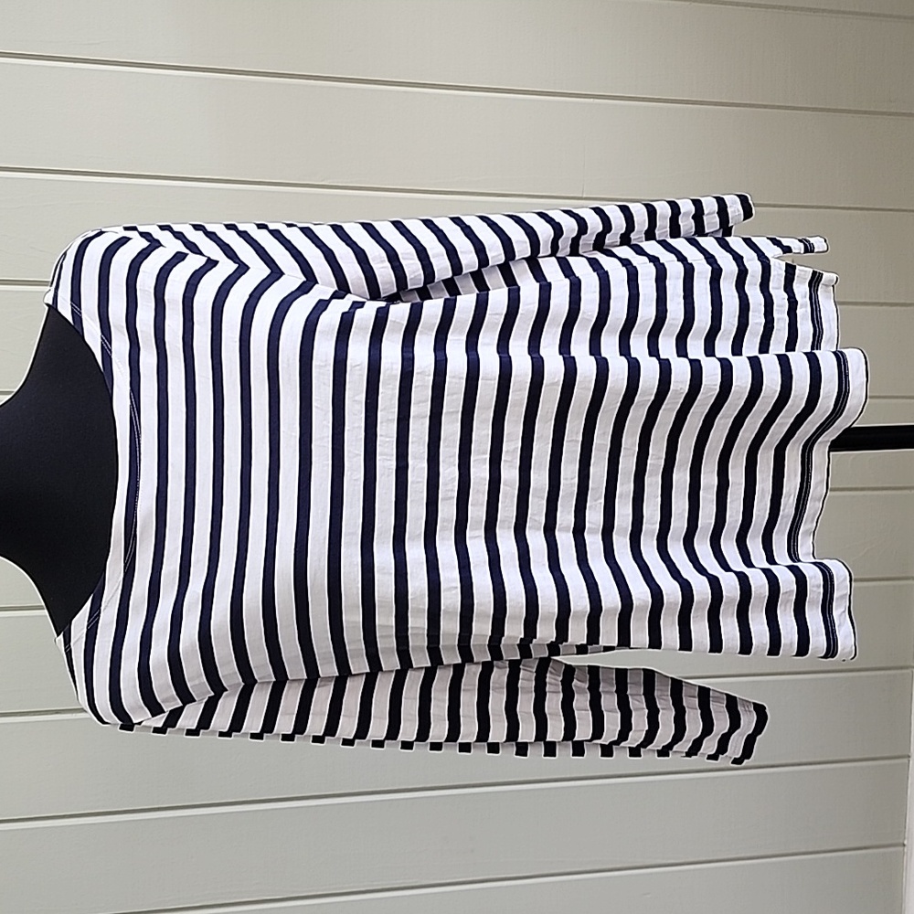 J.Crew navy & white stripe shirt